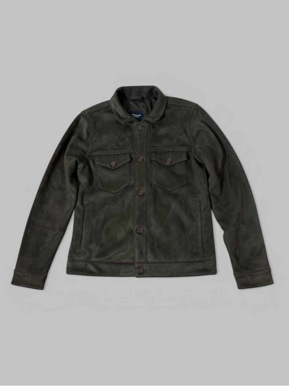 Abercrombie & Fitch Olive Green Vegan Faux Suede Jacket